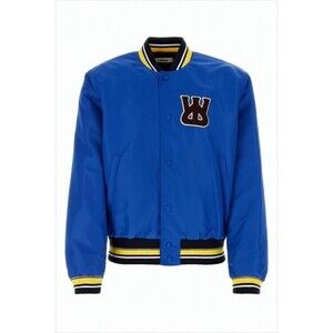 Wales Bonner Blue Nylon Bomber Jacket With Embroidered Details - NWT